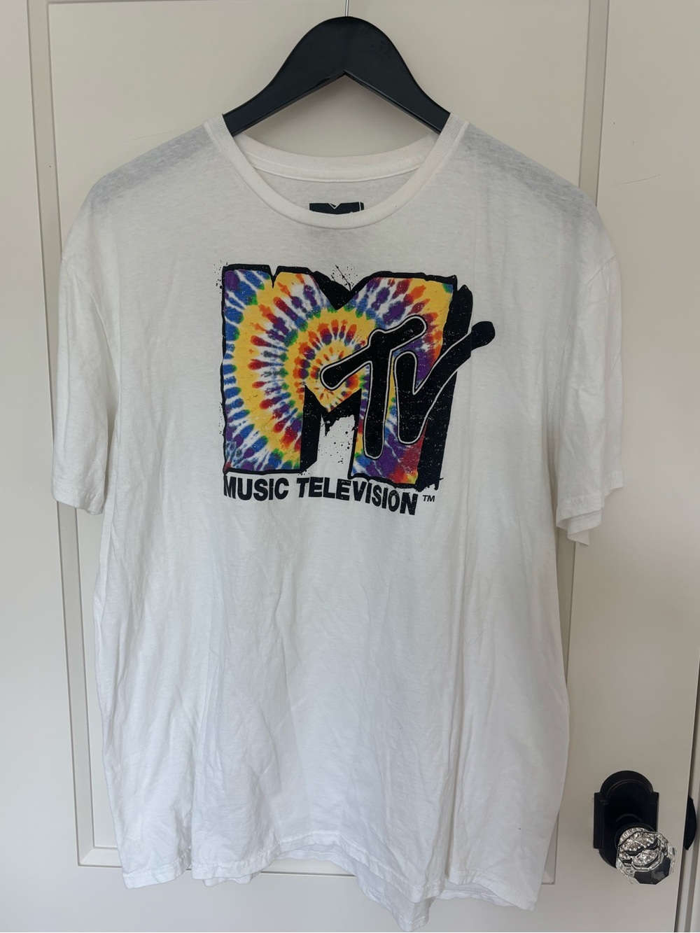 MTV Tie-Dye Logo White T-Shirt - XL